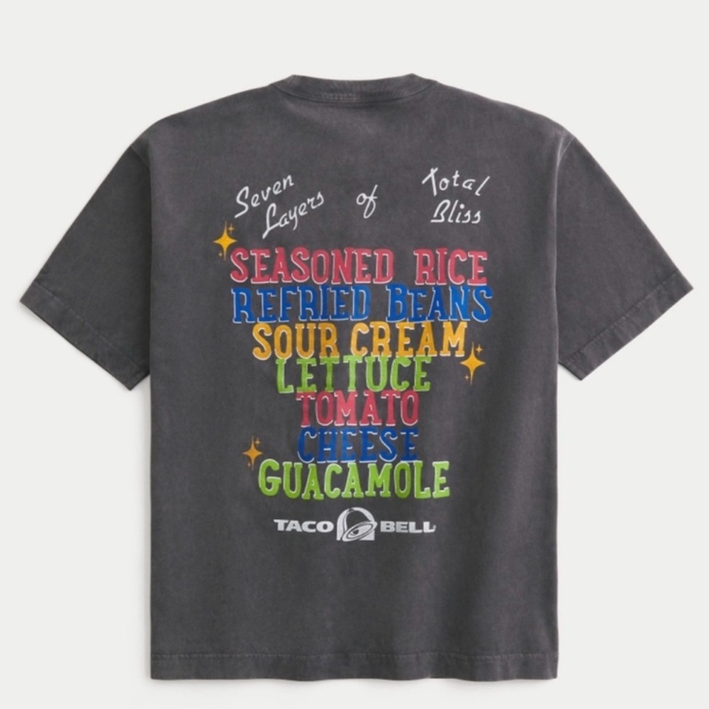 Limited supply Taco Bell x Hollister collab tee